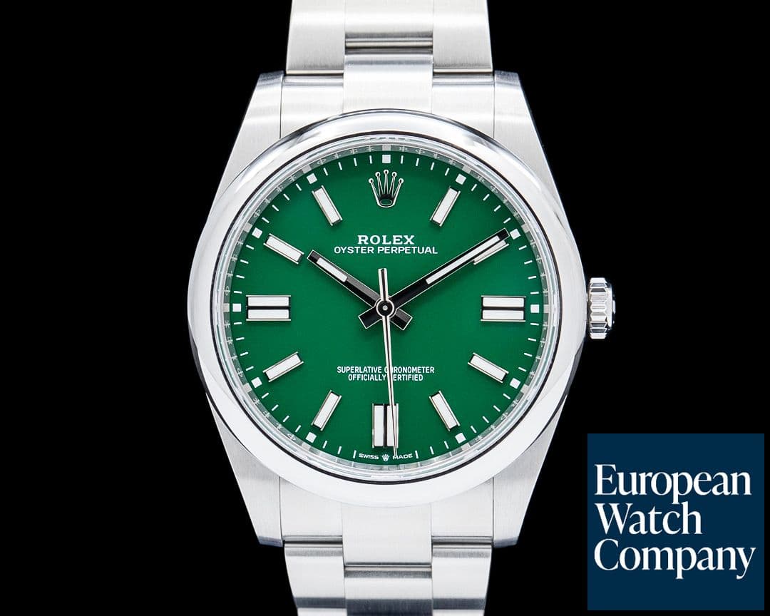 Image of Rolex 124300 Oyster Perpetual SS Green Dial