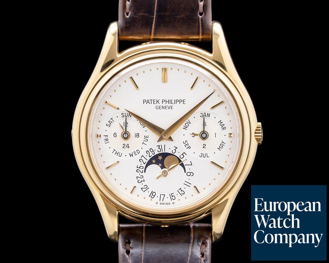 Image of Patek Philippe 3941J Perpetual Calendar 18K Yellow Gold Silver Dial / Display Back