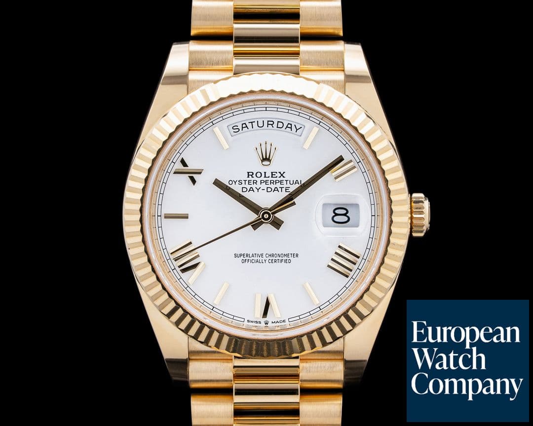 Image of Rolex 228238 Day-Date 40MM 18K YG White Roman Dial