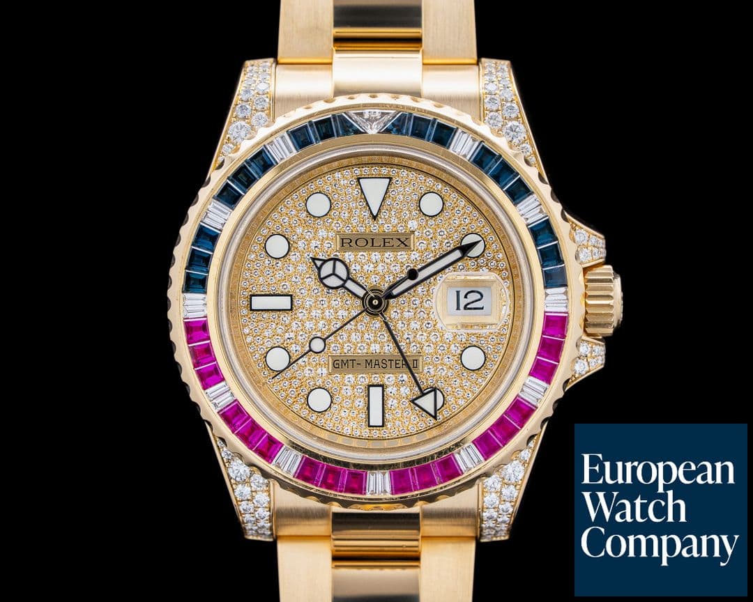 Image of Rolex 116758SARU GMT-Master II 18K YG SARU Bezel Champagne Dial
