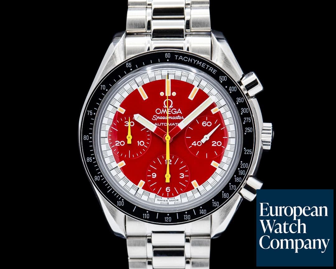 Image of Omega 3510.61 Speedmaster "Schumacher Racing Red" SS Red Dial