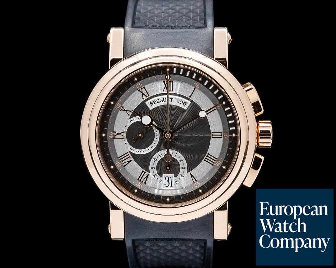 Image of Breguet 5827BR Marine Chronograph 18K Rose Gold Gray Dial