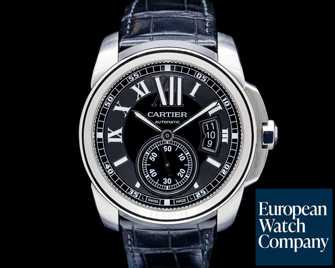 Image of Cartier W7100041 Calibre de Cartier SS Black Dial