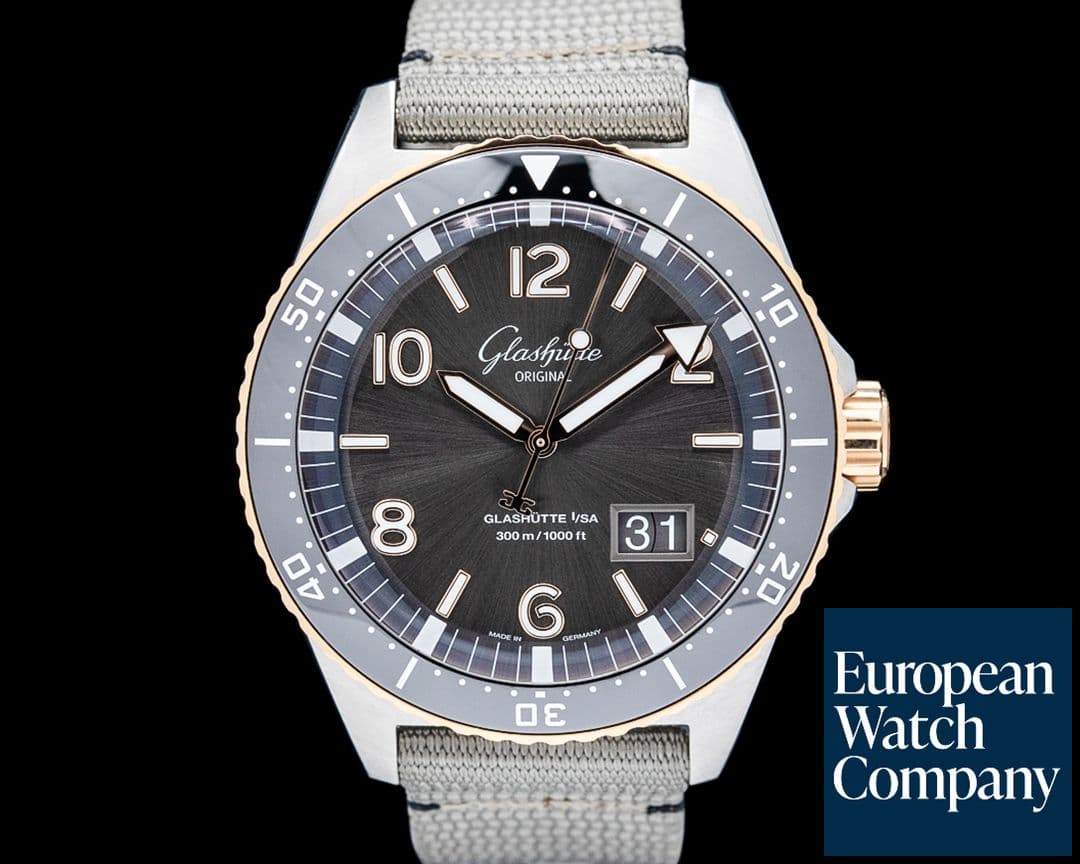 Image of Glashutte Original SeaQ Panorama Date 18k Rose Gold / SS Gray Dial 2024