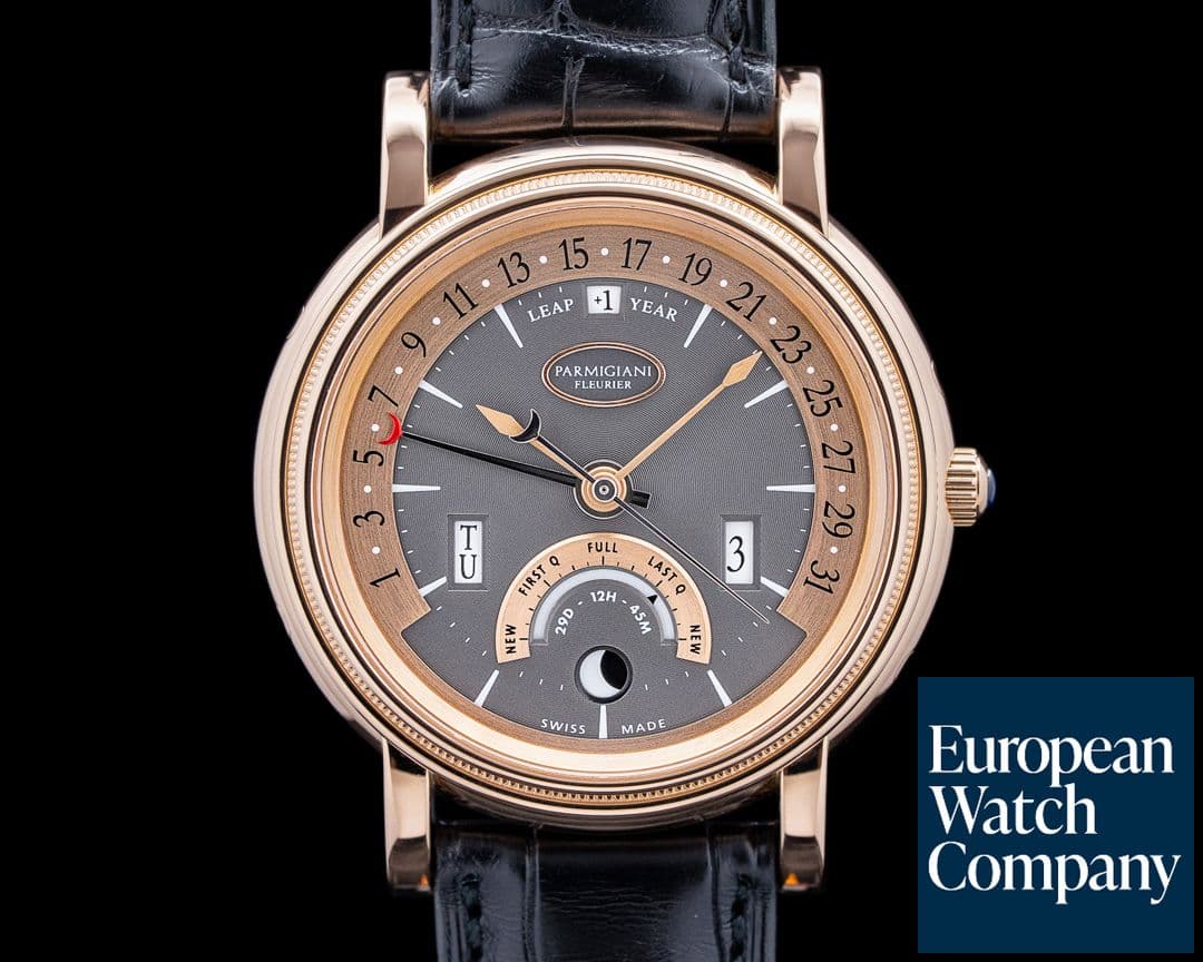 Image of Parmigiani PF000472 Toric Perpetual Calendar Retrograde 18K Rose Gold Gray Dial
