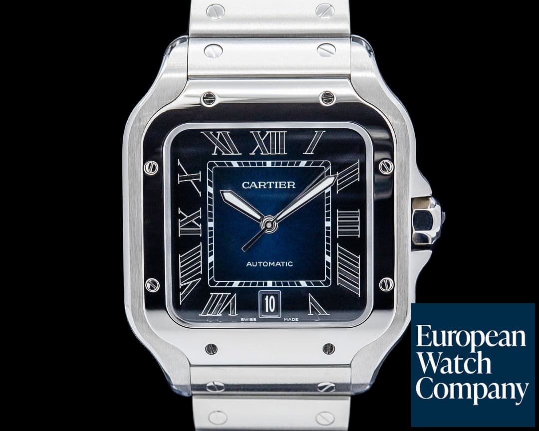 Image of Cartier WSSA0030 Santos de Cartier Large SS Blue Dial