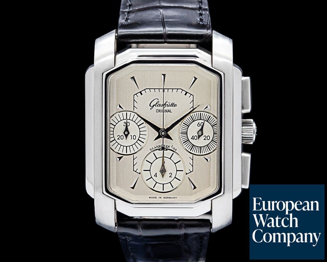 Image of Glashutte Original Karree Chronograph SS Silver Dial