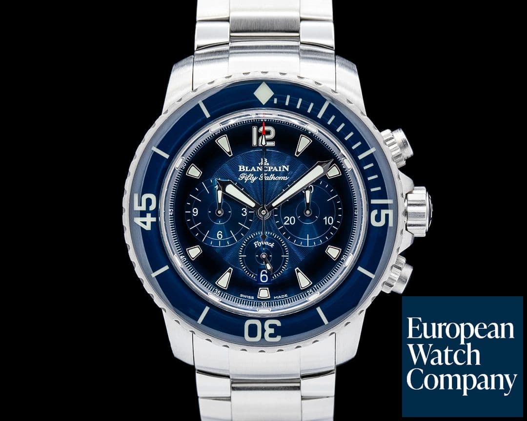 Image of Blancpain 5085FB Fifty Fathoms Flyback Chronograph SS Blue Dial