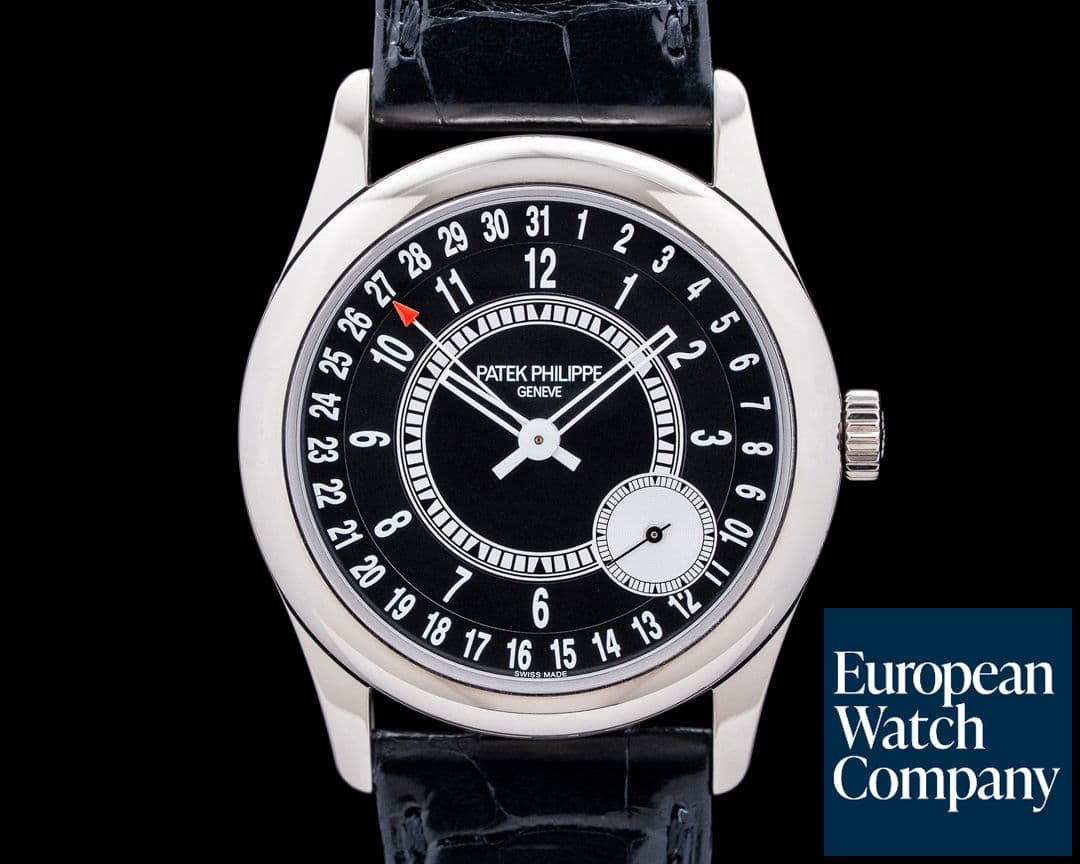 Image of Patek Philippe 6006G Calatrava 18K White Gold Ebony Sunburst Black Dial