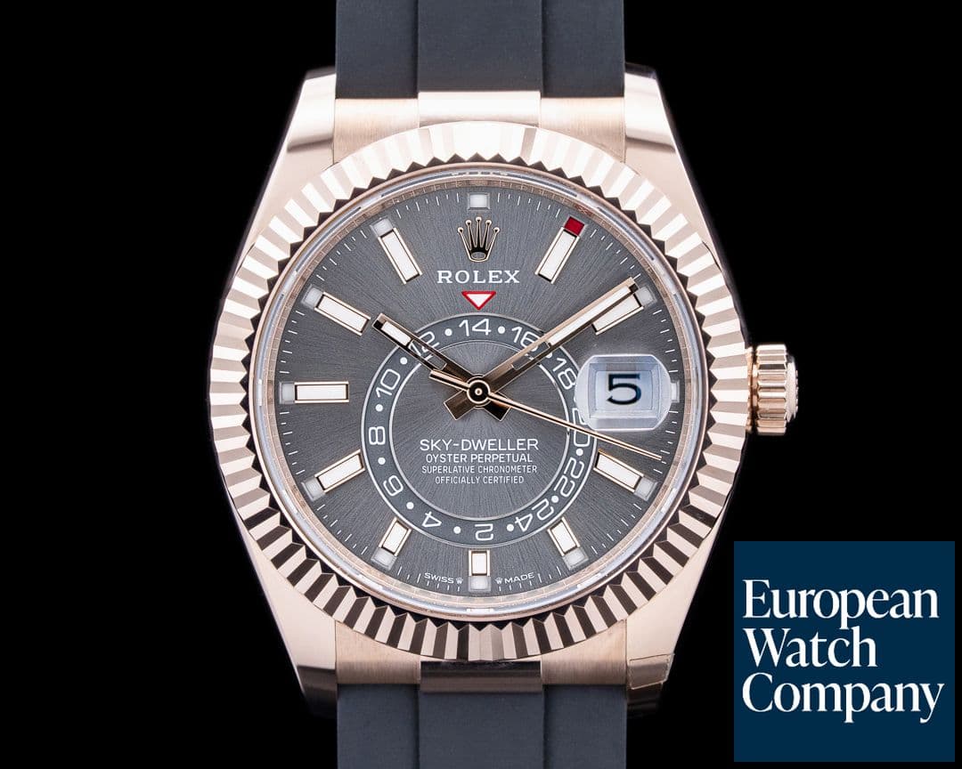 Image of Rolex 336235 Sky Dweller 18K Rose Gold Silver Dial UNWORN 2025