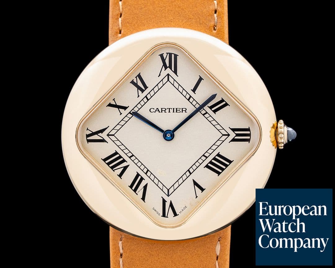 Image of Cartier WGPB0003 CPCP Pebble 18K Yellow Gold Eggshell Cream Dial LIMITED