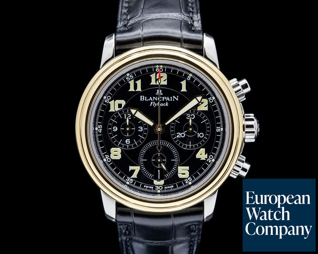 Image of Blancpain 2185 Leman Chronograph Two Tone Black Dial