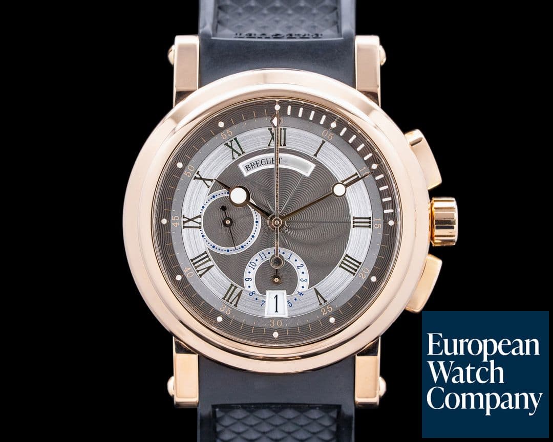 Image of Breguet 5827BR Marine Chronograph 18K Rose Gold Gray Dial