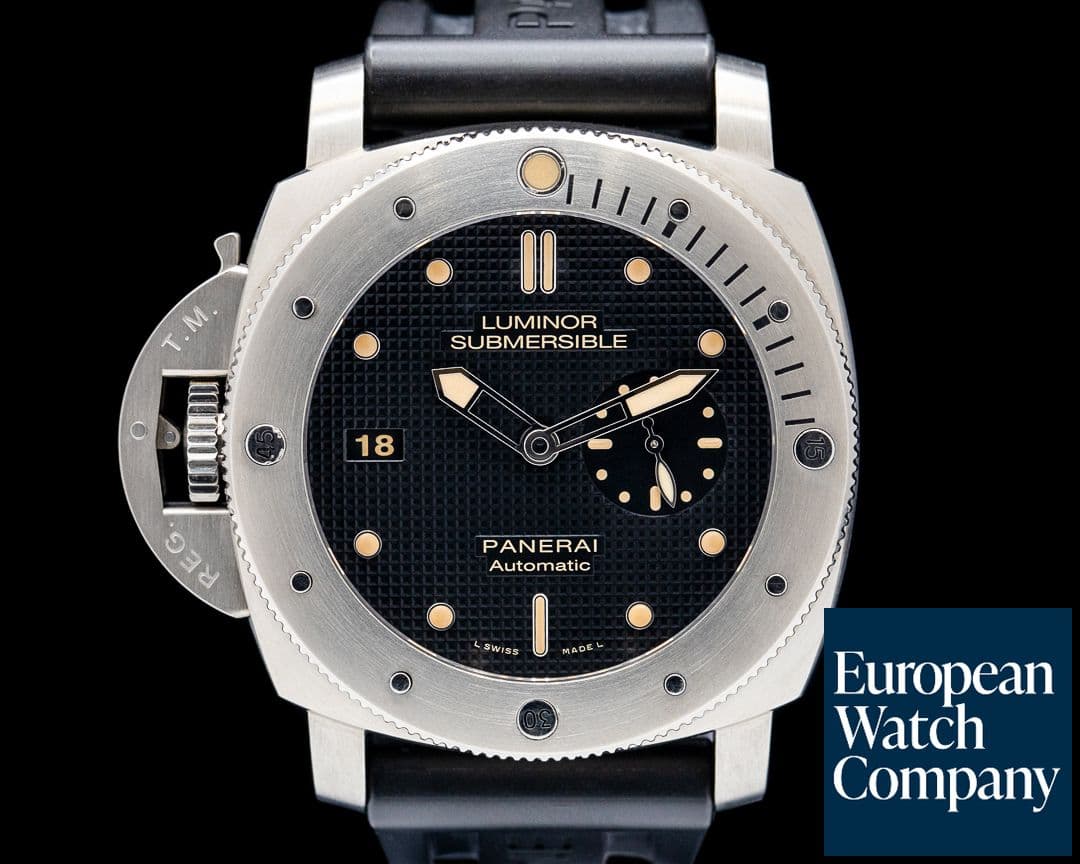 Image of Panerai Luminor Submersible 1950 Left-Handed Titanium Black Dial LIMITED