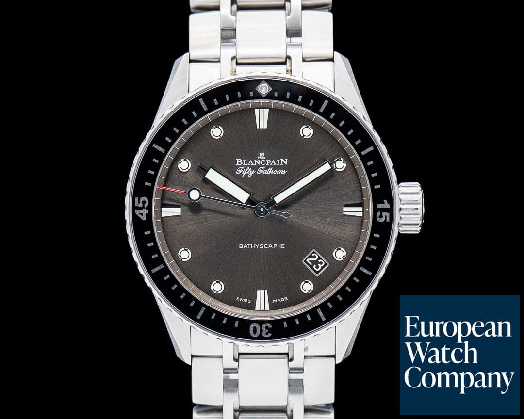 Image of Blancpain Fifty Fathoms Bathyscaphe SS Gray Sunburst Dial