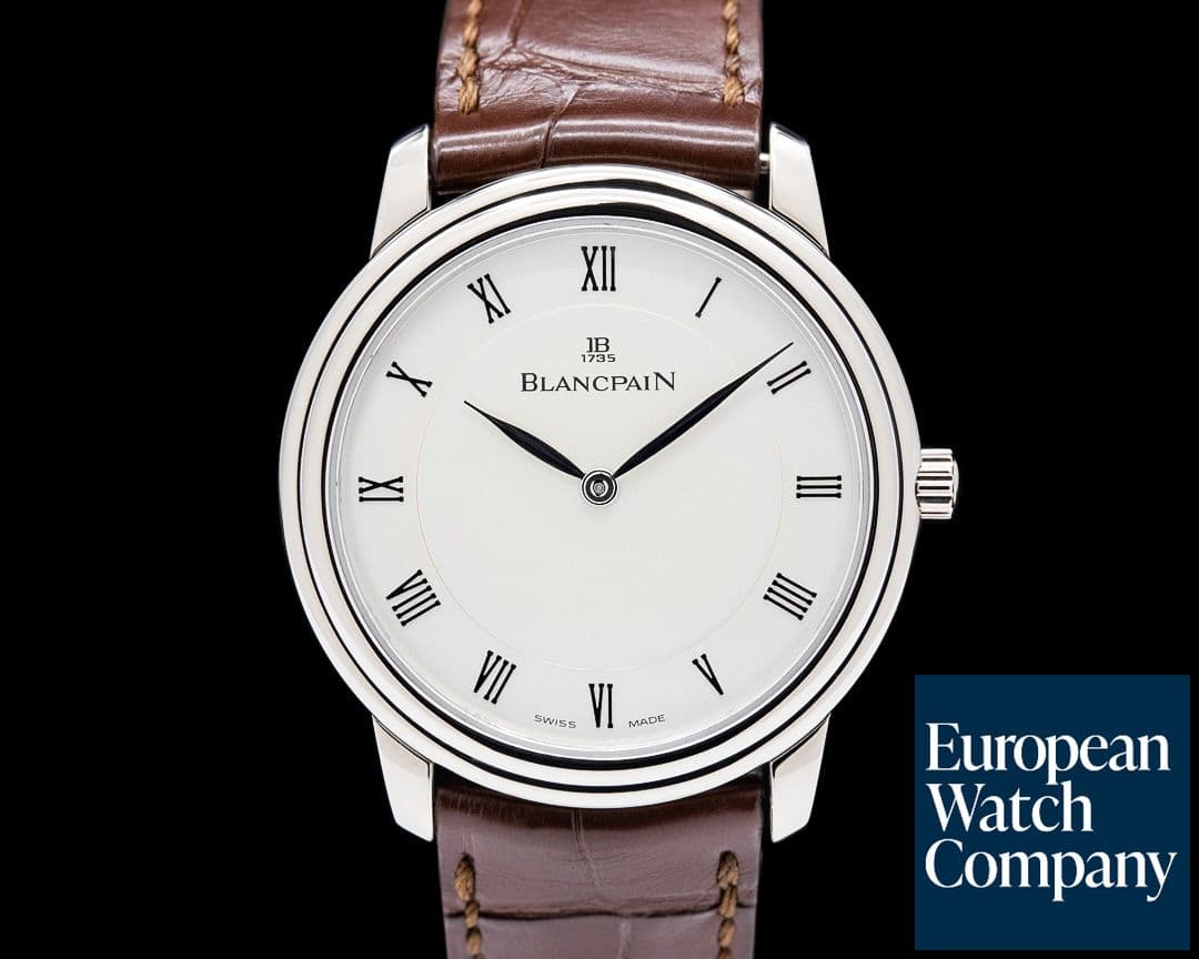 Image of Blancpain 3028 Villeret Ultra Thin Half Hunter 18K White Gold Silver Dial