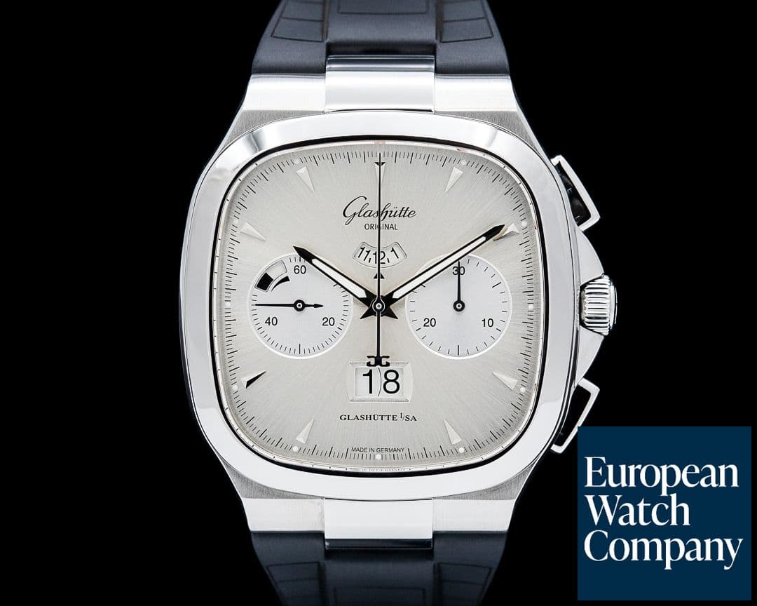 Image of Glashutte Original 1-37-02-02-02-33 Seventies Chronograph Panorama Date SS Silver Dial