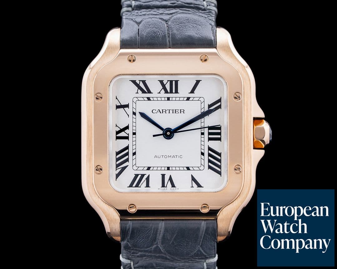 Image of Cartier WGSA0028 Santos de Cartier 18K Rose Gold Silver Dial 2024