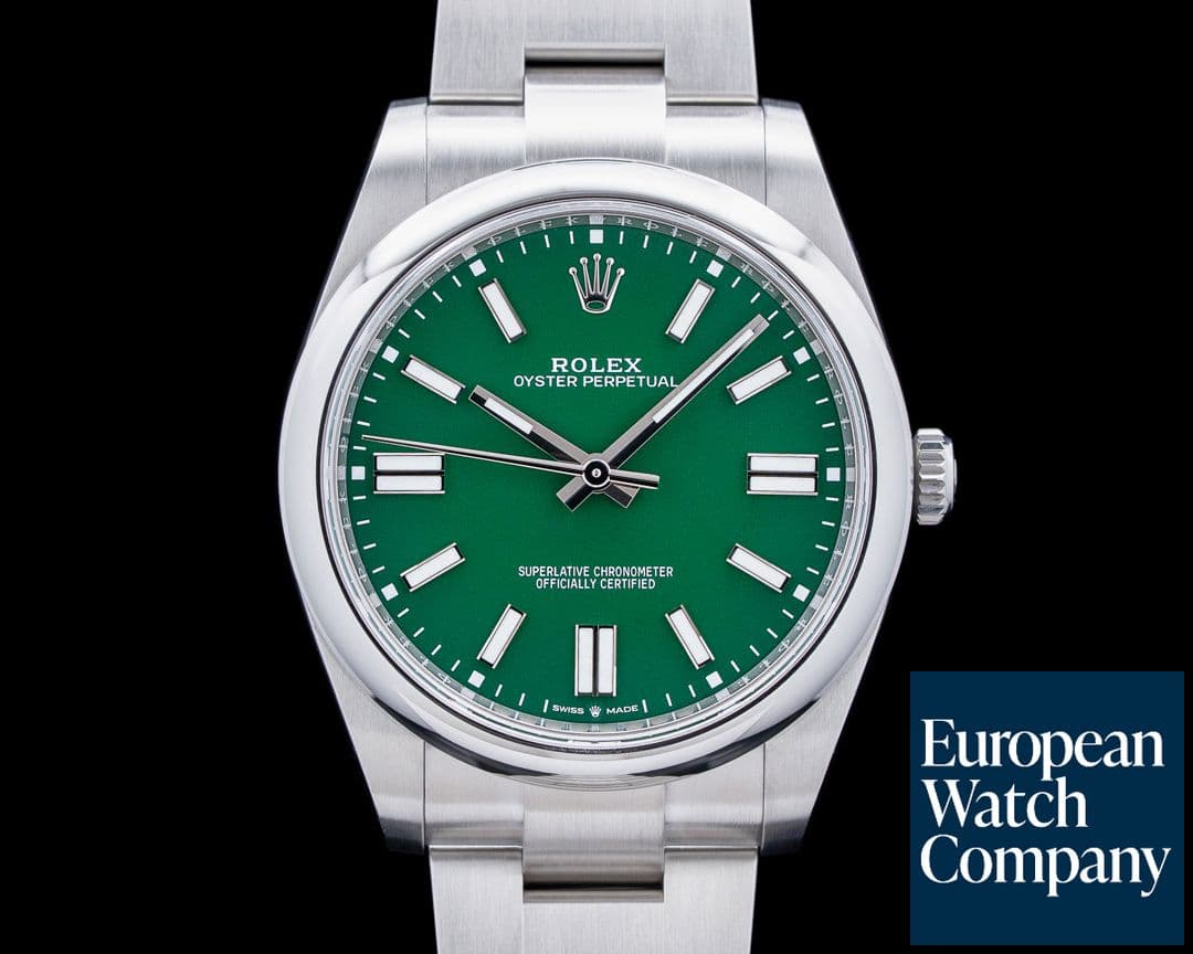 Image of Rolex 124300 Oyster Perpetual SS Green Dial