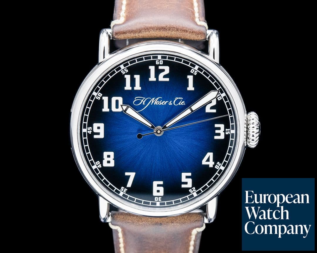 Image of H. Moser and Cie. 8200 Heritage Centre Seconds SS Funky Blue Fume Dial