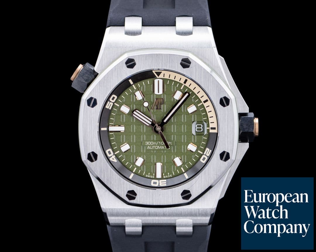 Image of Audemars Piguet 15720ST Royal Oak Offshore Diver SS Khaki Green Dial