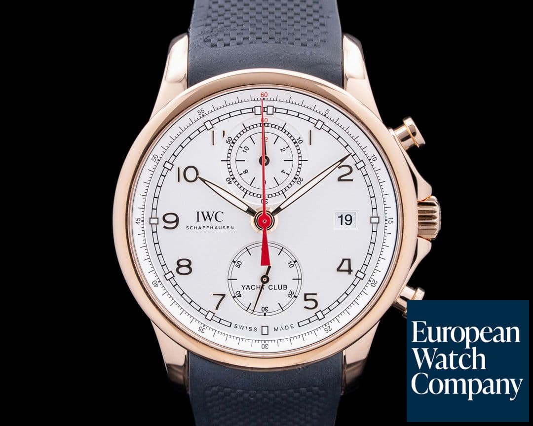 Image of IWC IW390501 Portugieser Yacht Club Chronograph 18K Rose Gold Silver Dial