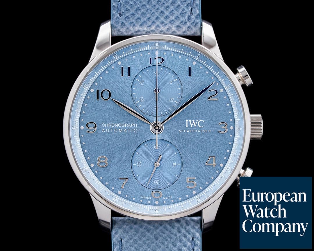 Image of IWC IW371626 Portugieser Chronograph 18K White Gold Blue Dial 2024
