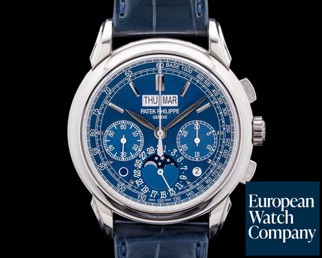 Image of Patek Philippe 5270G Perpetual Calendar Chronograph 18K White Gold Blue Dial
