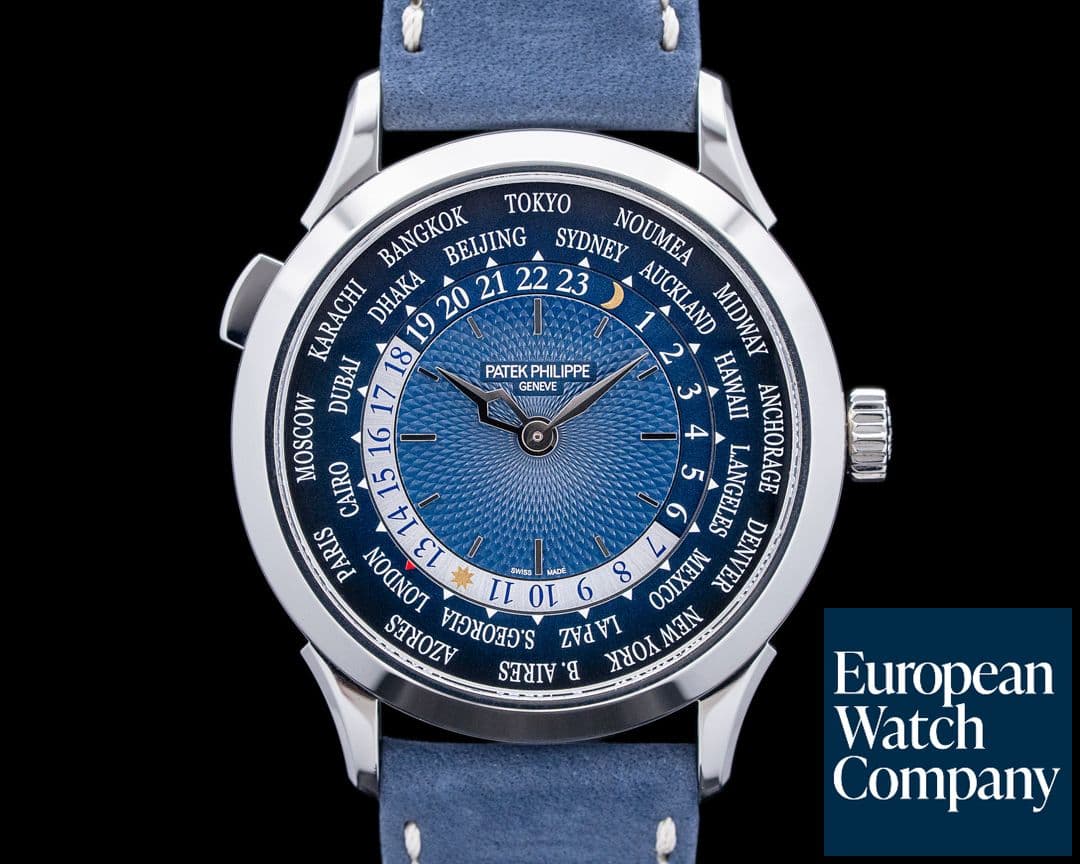 Image of Patek Philippe 5230P World Time Platinum Blue Guilloche Dial 2024