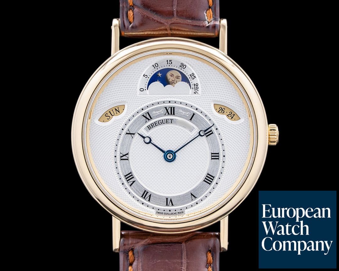 Image of Breguet 3337BA Classique Triple Calendar Moonphase 18K YG Silver Dial