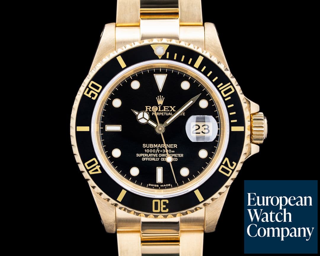 Image of Rolex 16618 Submariner Date 18K Yellow Gold Black Dial Circa. 1999