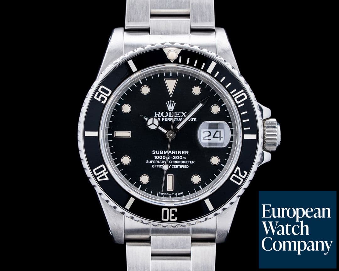 Image of Rolex 168000 Submariner Date SS Black Dial Circa. 1988