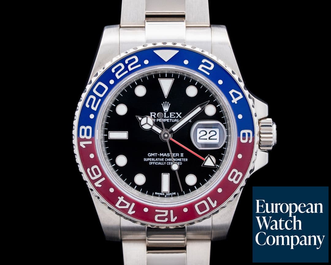 Image of Rolex 116719BLRO GMT-Master II "Pepsi" 18K White Gold Black Dial