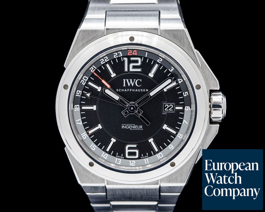 Image of IWC IW324402 Ingenieur Dual Time SS Black Dial