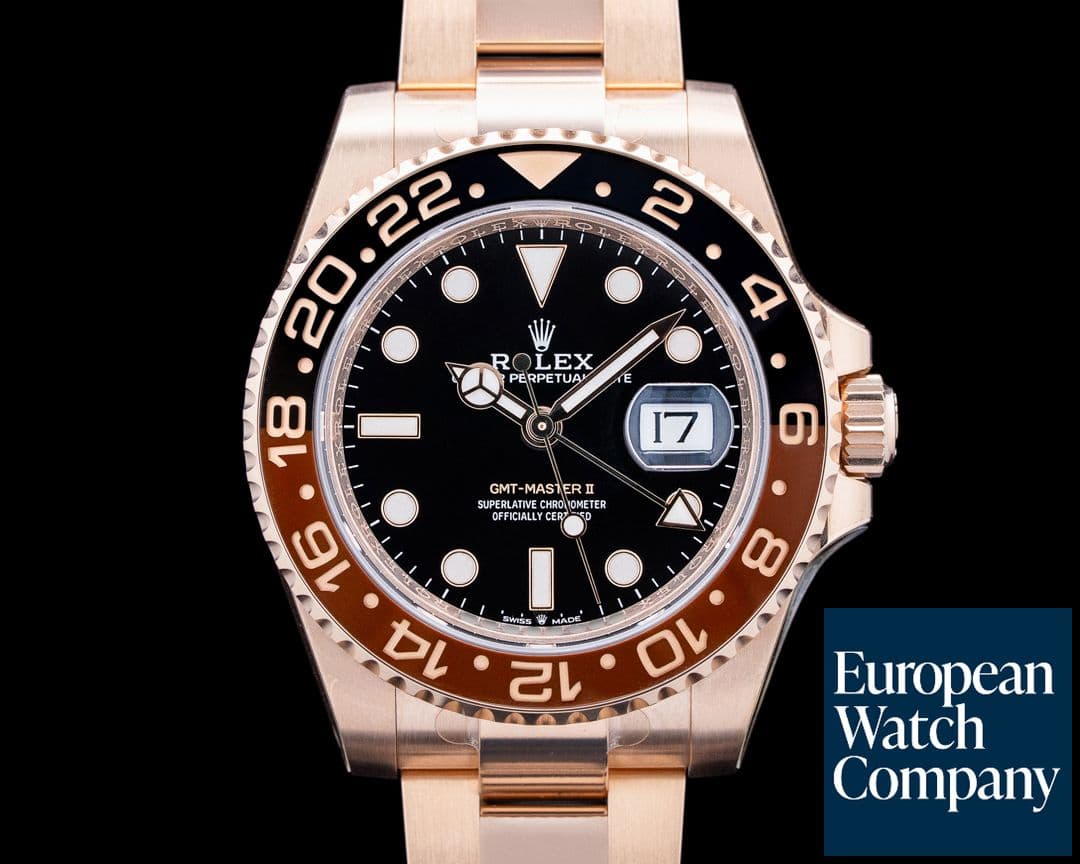 Image of Rolex 126715CHNR GMT-Master II "Root Beer" 18K Everose Black Dial