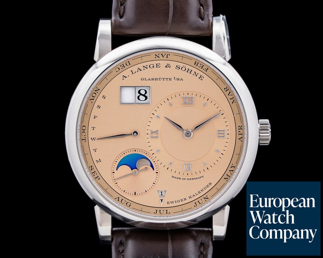 Image of A. Lange and Sohne 345.056 Lange 1 Perpetual Calendar 18K White Gold Salmon Dial LIMITED