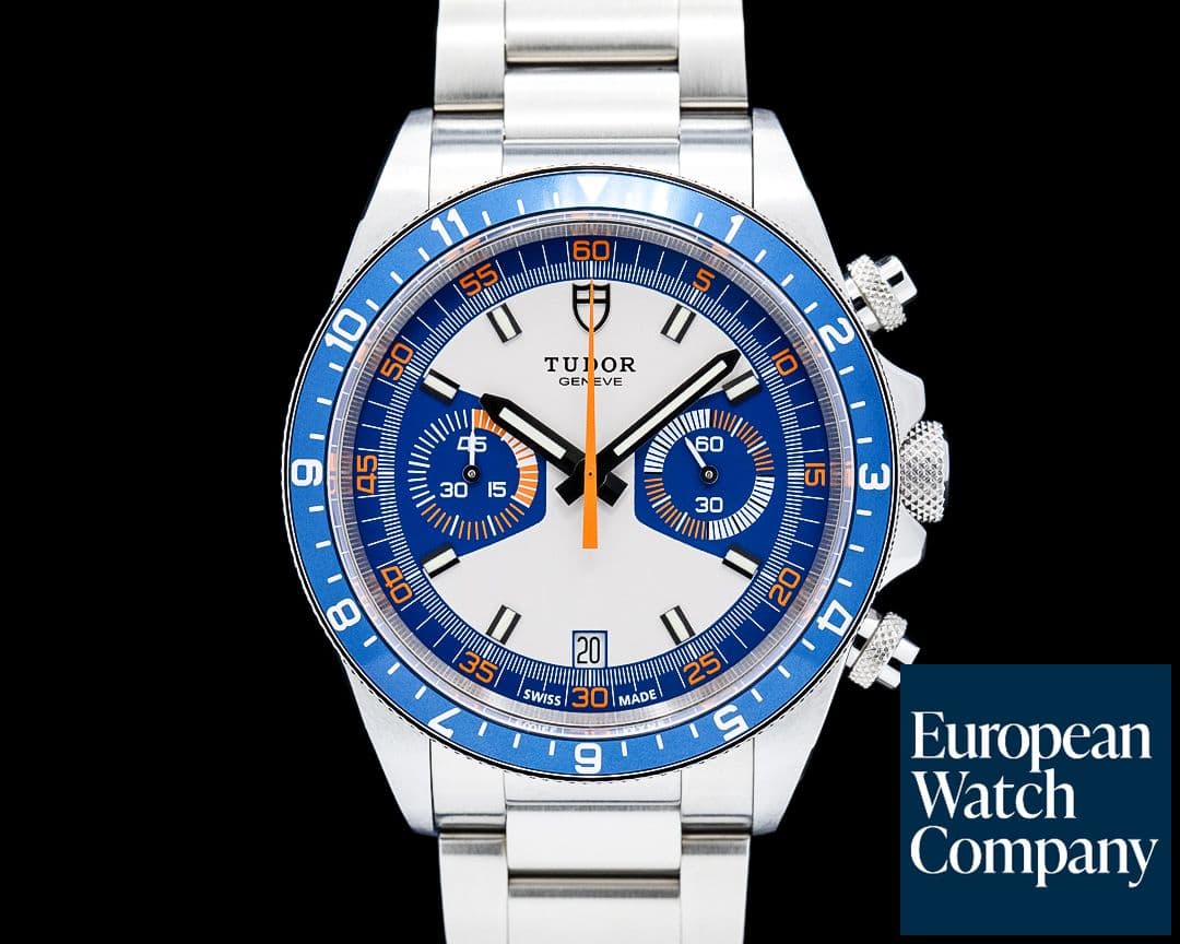 Image of Tudor 70330B Heritage Chrono Blue SS Ivory / Blue Dial