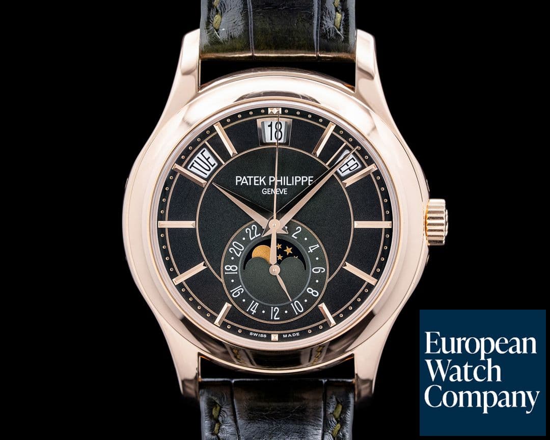 Image of Patek Philippe 5205R Annual Calendar 18K Rose Gold Green Dial