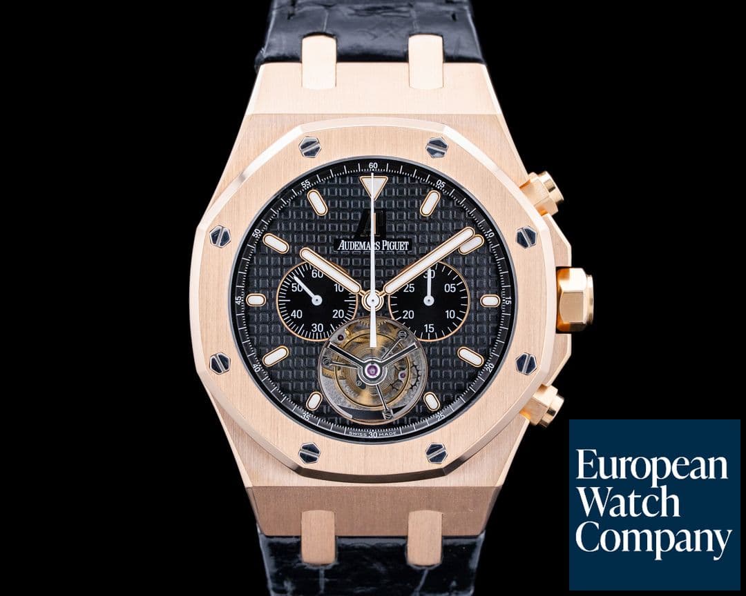 Image of Audemars Piguet 25977OR Royal Oak Tourbillon Chronograph 18K RG Black Dial