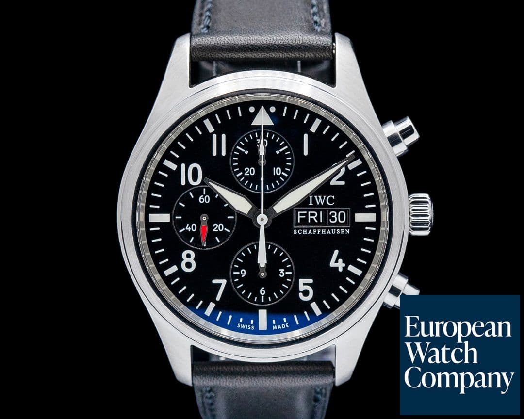 Image of IWC IW371701 Pilot Chronograph SS Black Dial