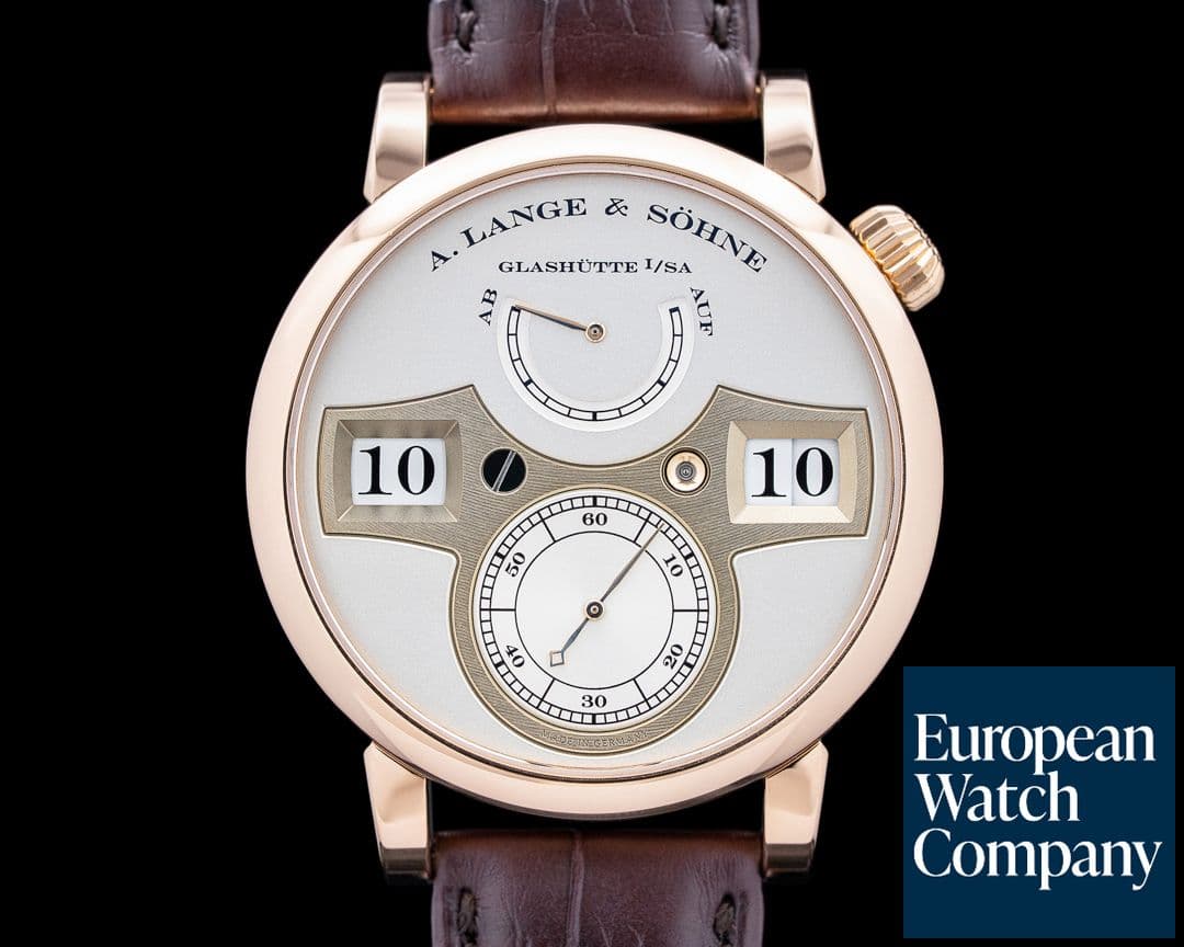 Image of A. Lange and Sohne 140.032 Zeitwerk 18K Rose Gold Silver Dial