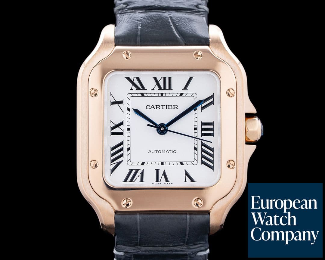 Image of Cartier WGSA0028 Santos de Cartier 18K Rose Gold Silver Dial 2024