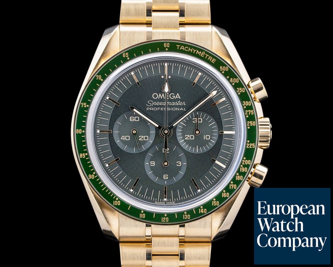 Image of Omega Speedmaster Moonwatch Professional 18K Moonshine Gold Green Dial