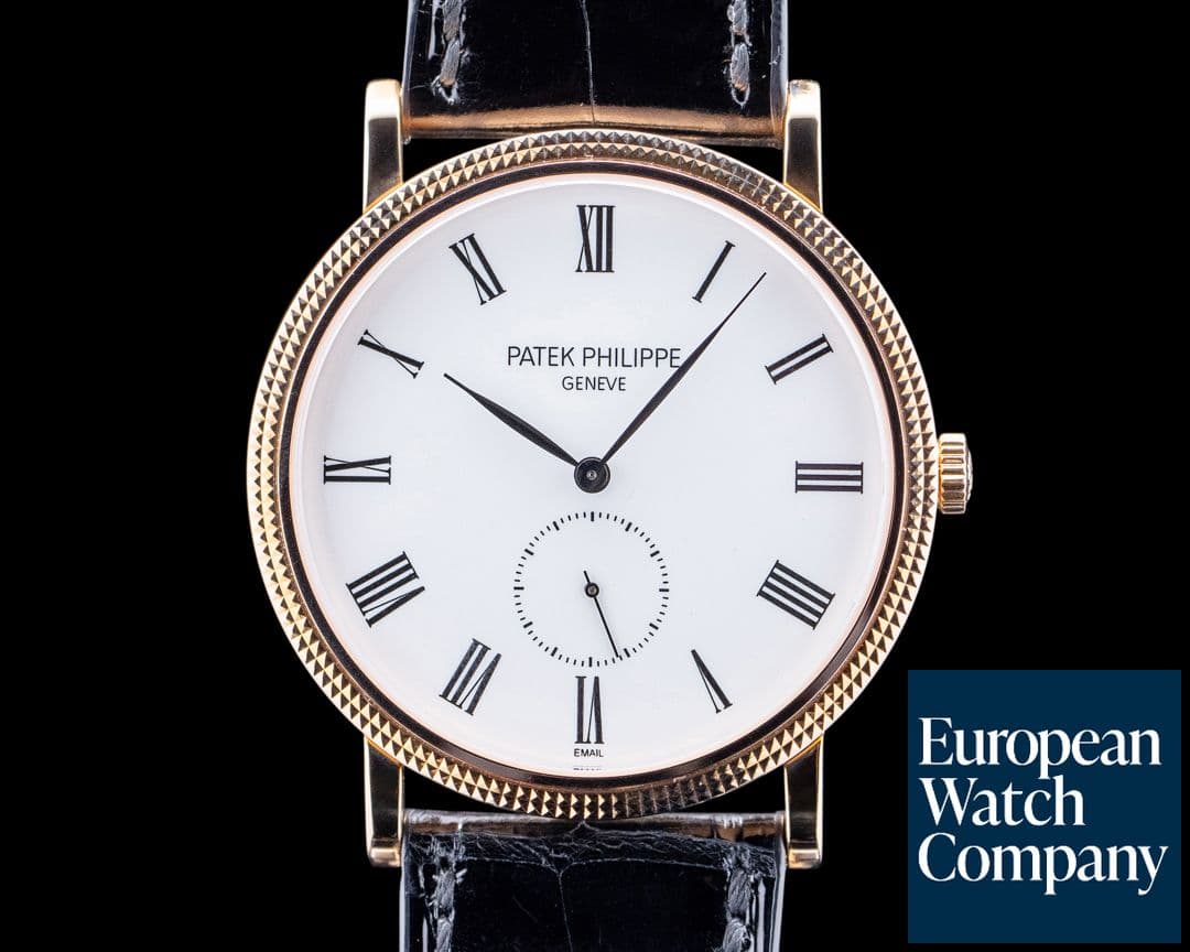 Image of Patek Philippe 5116R Calatrava 18K Rose Gold White Enamel Dial