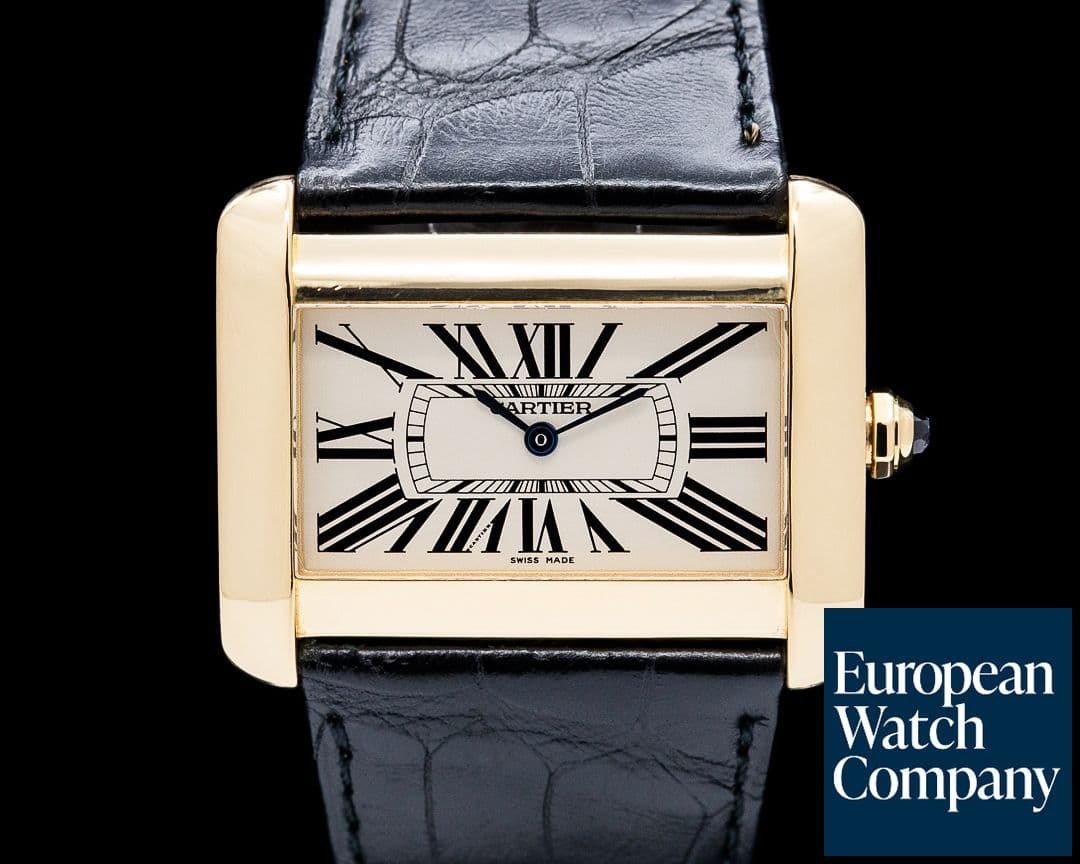 Image of Cartier 2602 Tank Divan 18K Yellow Gold Ivory Dial