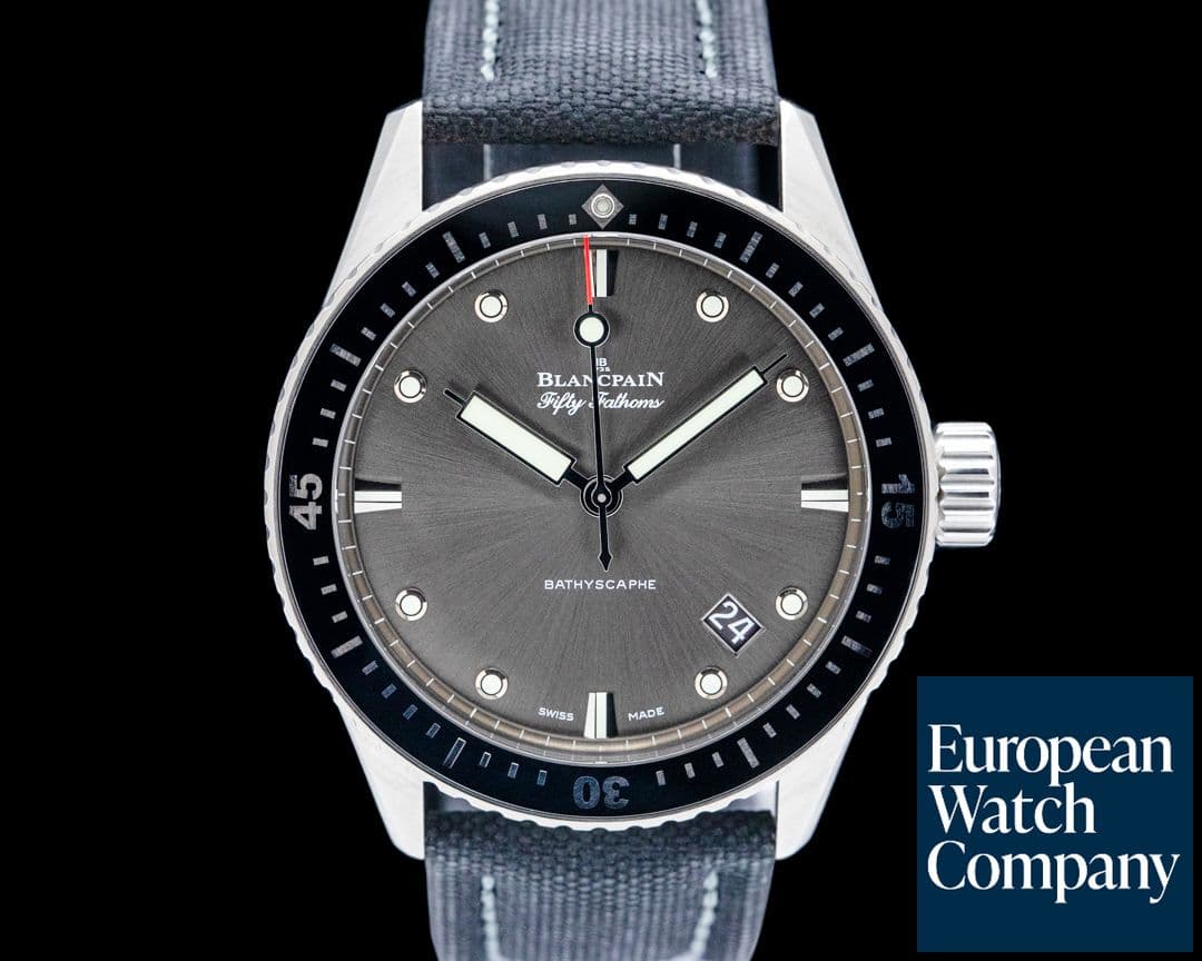 Image of Blancpain Fifty Fathoms Bathyscaphe SS Gray Sunburst Dial