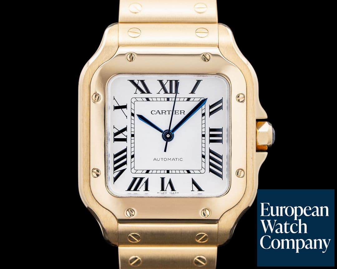 Image of Cartier WGSA0030 Santos Medium 18K Yellow Gold Silver Dial 2024