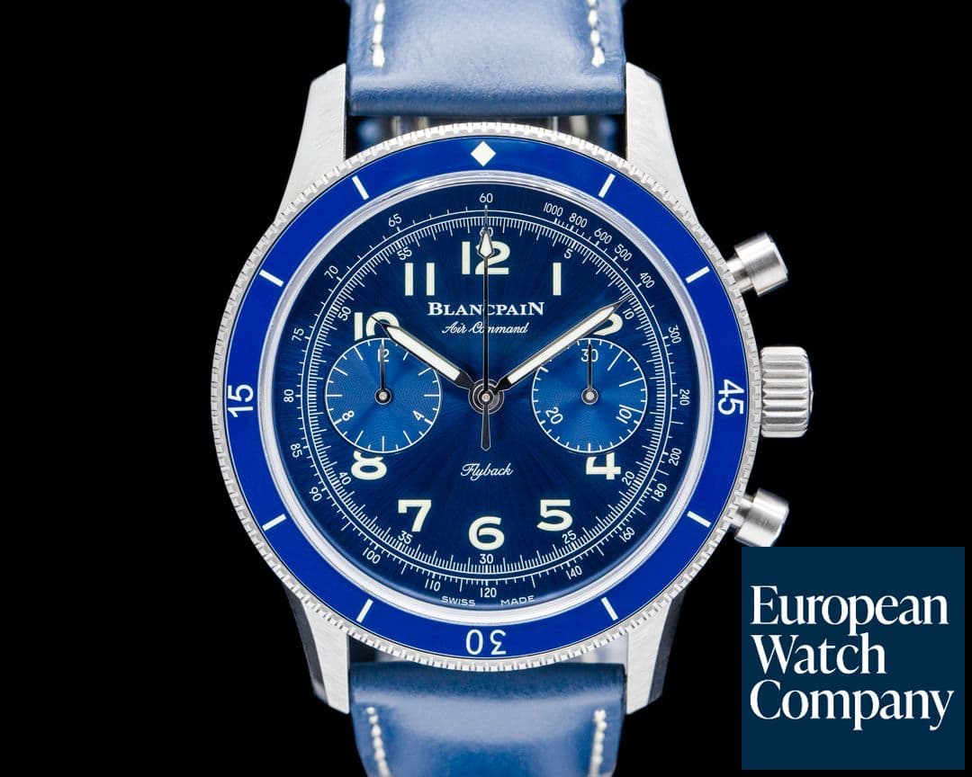 Image of Blancpain Air Command Flyback Chronograph Titanium Sunburst Blue Dial