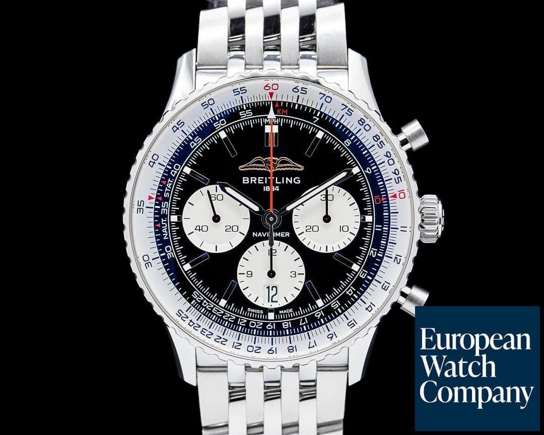 Image of Breitling AB0138 Navitimer B01 Chronograph 43mm SS Black Dial