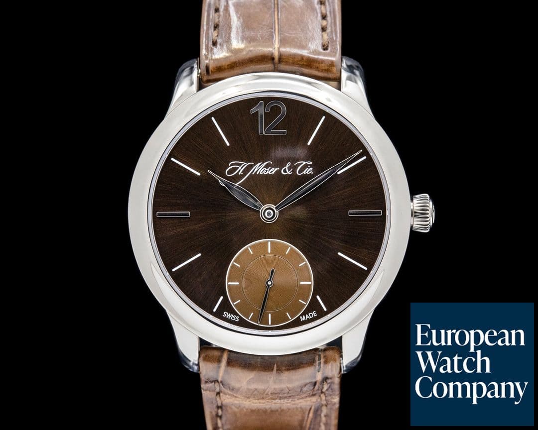Image of H. Moser & Cie. Mayu Marrone Manual Wind 18K White Gold Brown Dial